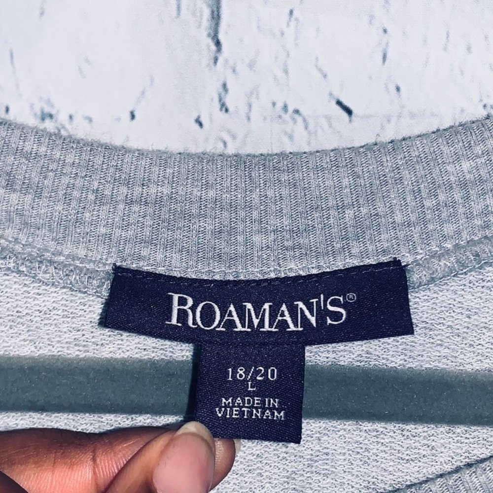 Roman's Plus Size Ruffle Sweatshirt - Picture 3 of 5